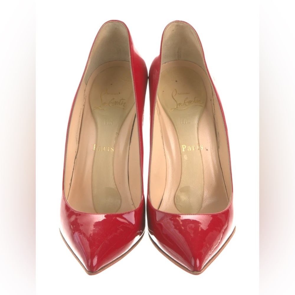 Christian Louboutin Red Patent Leather Pumps - Size 39 (heel height 120).